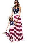 WIWIQS Toddler Kids Baby Girls 4th of July Outfit Stars Striped Dress Independence Day Clothes Sundress Dot Stripe 4-5T