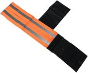 Russian Special Forces Adjustable Hi Vis Reflective Conspicuity Safety Armbands Tactical Walking Cycling Running (Yellow+Orange)