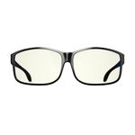 Swanwick Blue Light Blocking Fitover Glasses for Women, Men Anti Eyestrain Headache for Computer, Gaming, TV, Phone Screen. Fitover Day Swannies (Large, Black)