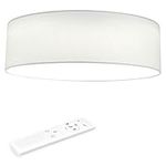 Navaris 22W LED Ceiling Light - 40cm Diameter Remote Controlled Round Flush Mount Ceiling Lamp with Dimmer, Temperature Change - White