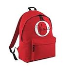 D&T Personalised Kids Backpack for Girls and Boys: WaterProof Back to School, Customised with Monogrammed Initials & Names. A Unique Rucksack Ideal for School Children Red