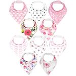 KiddyStar Double Layer Baby Bibs | Ideal For Drooling, Teething, Feeding Infants | Organic Cotton, Thick, Snap Closure