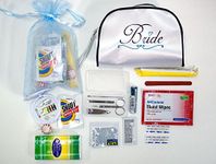 Yacanna Wedding Survival Kit Bridal Emergency Kit in White Satin Bride Travel Bag -Gifts for Bride