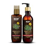 WOW Skin Science Rosemary Shampoo & Hair Oil Kit | Helps Prevent Breakage & Split Ends | Adds Shine to Dull Hair | Net Vol 450ml