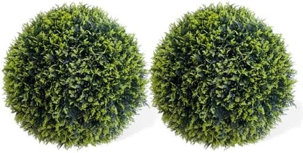 Topiary Ball 2 Pcs, Artificial Cedar Topiary Balls Garden Spheres Decorative Balls for Outdoor Patio Garden and Indoor, Wedding Decoration, 24.8 Inch