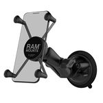 RAM Mounts X-Grip Large Phone Mount with RAM Twist-Lock Suction Cup Base RAM-B-166-UN10U with Medium Arm for Vehicle Windshields, Black