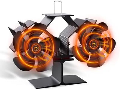 Vynoblip Heat Powered Dual Head 10 Blades Fireplace Fan, Non-Electric Wood Stove Fan, Ultra-Quiet, High Energy Efficiency, Suitable for Wood Stoves, Fireplaces, Gas