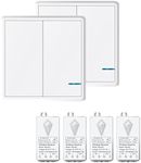 NineLeaf Wireless Lights Switch Kit No Wiring Quick Create or Relocate On/Off Remote Control Switch for House Lighting(2PK Two-Way Switch and 4PK Wireless Receiver)