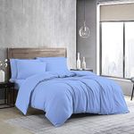 MistyMorning Plain Duvet Cover sets, Soft & Premium quality Bedding & Linen, Egyptian Cotton with 200 Thread Count. (Sky Blue, Double)