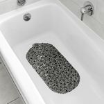 Bubbles Non-Slip Oval Bathtub Mat Clear Grey 28 L X 15 W