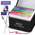 172 Colors Dual Tip Alcohol Based Art Markers,171 Colors Plus 1 Blender Permanent Marker 1 Marker Pad with Case Perfect for Kids Adult Coloring Books Sketching and Card Making
