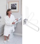 HEALTHCRAFT P.T. Rail 32" Right Side, Fold-Down Toilet Rail - White