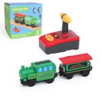 HANQIAN Remote Control Train Electric Magnetic Locomotive Train Toy Sets Compatible with Wooden Track for Kids Toddler Boys and Girls Gift Present