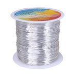 203 Feet Tarnish Resistant Copper Wires 24 Gauge/0.5mm Jewelry Craft Wires Beading Wire for Jewelry Making, Wire Wrapping and Crafting(Silver)