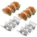 Taco Holder Stand Set of 4 Stainless Steel Taco Tray Style Each Rack Holds Up to 3 Tacos Stand for Tortillas, Burritos, Parties & Restaurants