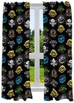 Franco Kids Room Window Curtains Drapes Set, 82 in x 63 in, Jurassic World