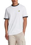 Lyle & Scott Ringer Men's Basic T-Shirt Short Sleeve with Crew Neck and Logo on the Chest XS - XXL, Z433 White/Dark Navy, XL