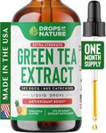 Green Tea 10:1 Extract 50% EGCG - Green Tea Liquid Drops - Vegan, 4X More Powerful Than Pills & Capsules - 2oz Antioxidant & Immune Supplement - Skin, Heart Support, Brain Health & Memory Boost