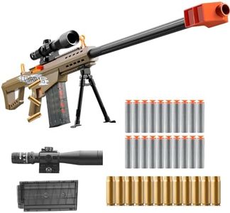 Kyliandi Soft Bullet Toy Gun Sniper Rifle with Scope Realistic Shell ejecting Foam Blaster Fake Gun Look Real shotgun Dart Pellet Shooting Game for Boys Teen Adults Gifts Age 8+ 10 12 Year Old (Brown)