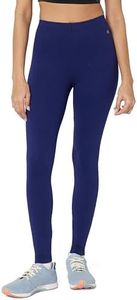 Jockey AW87 Women's Super Combed Cotton Elastane Stretch Leggings with Ultrasoft Waistband_Blue_XXL