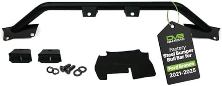 DV8 Offroad 2021-2026 Ford Bronco Bull Bar Push Guard, Fits OEM Modular Steel Bumper, Low Profile 1.5" Tubular Steel Front Bumper Guard, Micro-Texture Black Powder Coat