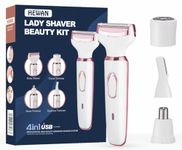 Hewan 4-in-1 Electric Trimmer for Women – Rechargeable Facial & Body Hair Remover – Bikini, Eyebrow, Underarm & Leg Shaver – Cordless, Multipurpose Hair Removal Machine with 60-Min Runtime