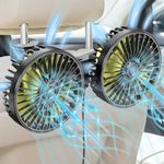 HUENLYEL Car Backseat Fan for Backseat Kids, Dual Head Usb Car Headrest Fan for Car Backseat Kids (No Battery)