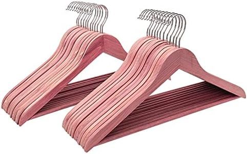 FairyHaus Natural Cedar Hangers 24Pack, Smooth Finish Wooden Coat Suit Hangers - Slim Sleek & Flat Cedar Wood Shirt Hangers with 360° Rotating Hook, Durable Cedar Clothes Hangers