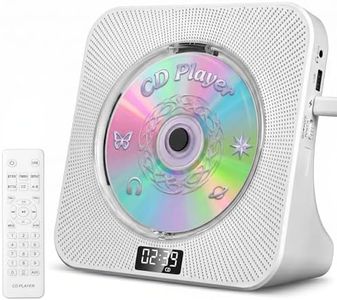 Gueray CD Player Portable Bluetooth Desktop CD Player for Home with Timer Built-in HiFi Speakers with LCD Screen Display Boombox FM Radio USB Type-c (Ivory)