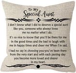 ITFRO Great Aunt Gift from Niece Nephew with Funny Sayings Lumbar Waist Cotton Linen Throw Pillow Case Cushion Cover Couch Sofa Decorative Rectangle 12x20 inches, Cotton linen, To My Special Aunt, 18 inches