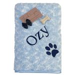 The Knit Wit - Twtsie Collection - Personalised, Washable Dog, Puppy, Cat, Pet Blanket - Rosebud Fleece Blanket with Fleece Back - Warm Double Thickness - Embroidered with Text of your Choice