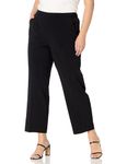 Briggs New York Women's Plus Size Pull on Dress Pant Average & Short Length, Black, 18 Plus