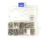 MAKA Guitar Screw Kit Assortment Box Kit for Electric Guitar Bridge, Pickup, Pickguard, Tuner, Switch, Neck Plate, with Springs, 9 Types, Total 149 Screws, Chrome