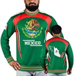 Unisex Patriotic Long Sleeve Sweatshirt in National Flag Colors For USA, Mexico, Guatemala, Honduras, El Salvador Shirt (US, Alpha, Medium, Regular, Regular, Mexico)