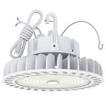 Led Ufo High Bay Lights 250W 33,750LM (135lm/w) 5000K CRI>80 1-10V Dimmable Cord 5' with 110V Plug Hanging Hook Safe Rope UL Listed HYPERLITE High Bay Led Lighting for Stadium Exhibition Hall