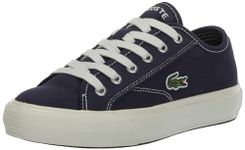 Lacoste Women's Backcourt Sneaker, NVY/Off Wht, 8.5