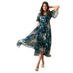 rare Women's Regular Fit Dress (EP6006B_Teal Blue M)