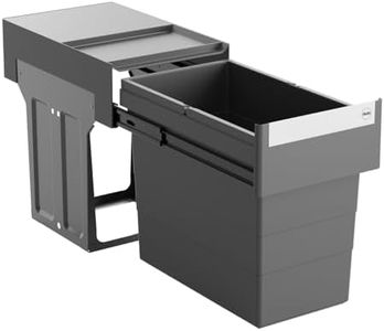 Hailo Poubelle 3666911 - Single Box 28 l - Pour armoires inférieures à partir de 40 cm - Extension télescopique à la main - Anthracite (1 x 28 l)