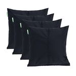 Gardenista Large Garden Scatter Cushion | Water Resistant Hollowfibre Filled Outdoor Seating Furniture Pillow | Great for Patio Rattan Chairs | Comfy & Lightweight (4, Black)