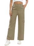 TOPLOT Cotton Multi-Pocket Cargo Pant for Women (Straight-Cargo-5191-Gold-30) Brown