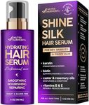 Hydrating Hair Serum for Frizzy and Damaged Hair - Keratin Hair Treatment for Dry Damaged Hair w/ Biotin, Castor Oil, Rosemary Oil, Hair Heat Protectant & Anti Frizz Hair Serum For Frizzy Hair, 5 Oz