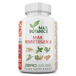 Max Adaptogen 6 | Ashwagandha, Bacopa, Cordyceps, Holy Basil, RhodioIa Rosea, Siberian Ginseng | Natural | Vegan | UK Manufactured | GMP Standard (120 Capsule Bottle)