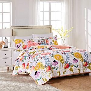 Greenland Home Quilt Set, Cotton, White, 3-Piece Full/Queen