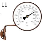 MEASURETOOL Dial 4" Solid Brass Swivel Thermometer Indoor Outdoor Thermometer for Home, Patio, and Greenhouse, Window Thermometer (4inch Thermometer)