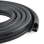 Car Door Rubber Seal Strip with Side Bulb, 20 Feet PVC Bulb Trim with EPDM Automotive Rubber Weather Stripping for Cars, Boats, Trucks, RVs, and Home Applications