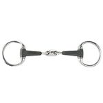 HORZE Rubber Oval Link Eggbutt Snaffle Bit - Black - 4 1/2