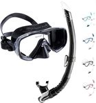 Cressi Estrella & Gamma Combo - Combo Set Mask Estrella + Snorkel Gamma for Snorkelling and Diving, Black/Black, One Size, Adult Unisex