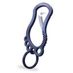 Carimee Key Chain, Titanium Carabiner Keychain, Springless Fashion Design Key Clip for Everyday Carry, Ultralight Multifunctional Carabiner for Hunting, Hiking, Camping - Purple