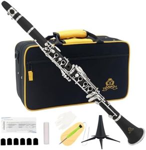 Yasisid Bb Clarinet - Band Clarinet for Beginner, with Clarinet Stand, Mouthpiece, Hard Case Bag and Cleaning Kit(Black)