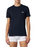 Emporio Armani Men's Emporio Armani Men's Crew Neck T-shirt Rubber Pixel Logo T Shirt, Navy, S UK